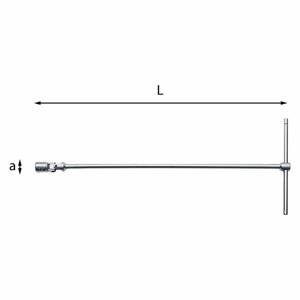 USAG 276 CE  Chiavi a T snodate con bocca esagonale Bocca esagonale mm 24 a mm 32,5 L mm 531          