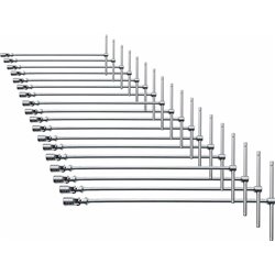 USAG 276 CE/SE18  Serie di 18 chiavi a T snodate con bocca esagonale Peso kg 9,5              