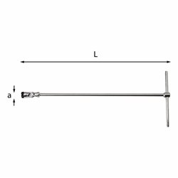 USAG 276 CEB  Chiavi a T snodate con bocca esagonale e sistema di trattenimento Bocca esagonale mm 19 a mm 26 L mm 523          