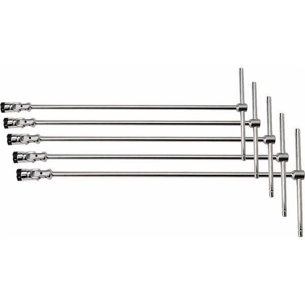 USAG 276 CEB/SE5  Serie di 5 chiavi a T snodate con bocca esagonale e sistema di trattenimento Peso kg 2,5              