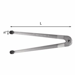 USAG 281 C  Chiavi a compasso con naselli tondi Ø naselli mm 4 mm 12÷60 L mm 160          