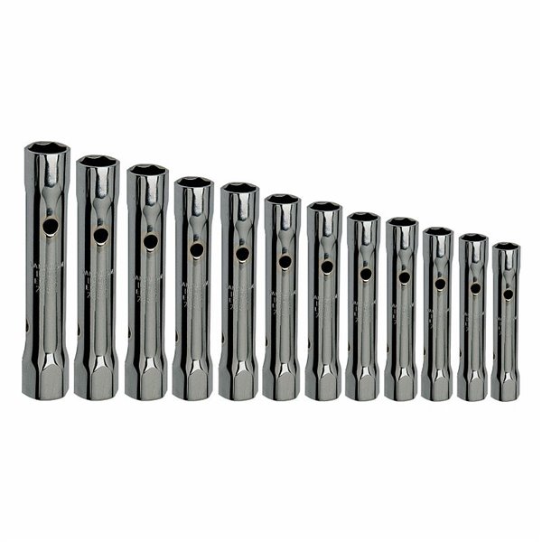 USAG 288 N/12  Serie di 12 chiavi a tubo doppie leggere Peso kg 2,9              