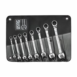 USAG 285 KA/B8  Serie di 8 chiavi combinate a cricchetto con anello di tenuta Peso gr 900              