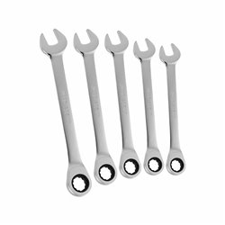 USAG 285 KB/SE5  Serie di 5 chiavi combinate a cricchetto piatte Peso gr 570              