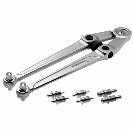 USAG 281 DQ  Chiave a compasso per ghiere a nasello quadro mm 20÷100 L mm 245            