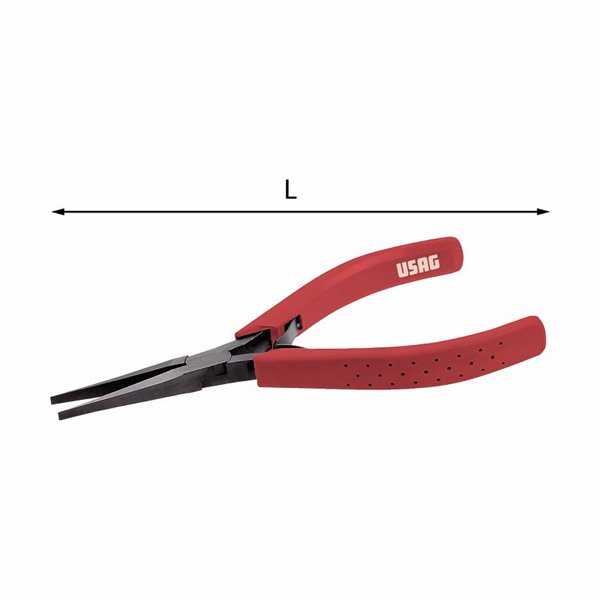 USAG 015/4  Pinza a becchi piatti lunghi diritti e affusolati axbxc mm 35x1x9 L mm 135 Peso gr 80          