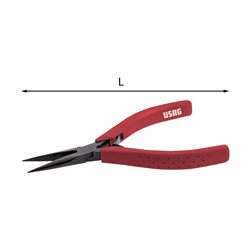 USAG 017/3  Pinza a becchi mezzotondi lunghi diritti axbxc mm 33x0,5x11 L mm 130 Peso gr 70          