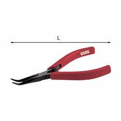 USAG 017/4  Pinza a becchi mezzotondi lunghi affusolati piegati a 45° axbxc mm 35x1,6x9 L mm 135 Peso gr 75          