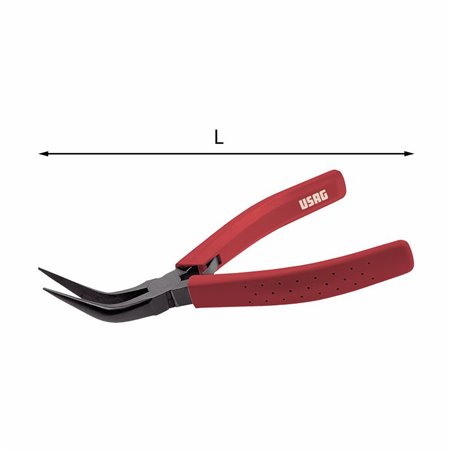 USAG 017/6  Pinza a becchi mezzotondi extra lunghi piegati a 40° axbxc mm 45x1,6x14 L mm 155 Peso gr 75          