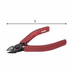 USAG 020/4  Tronchese con grande capacità a tagliente semi-raso axb mm 16x16 L mm 125 Peso gr 95          