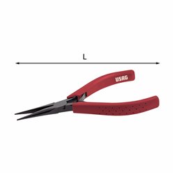 USAG 017/5  Pinza becchi mezzotondi diritti affusolati axbxc mm 35x1,6x9 L mm 140 Peso gr 65          