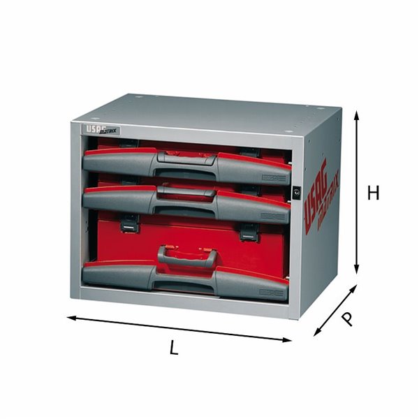 USAG 5000 A3  Composizione con valigette asportabili LxPxH mm 495x375x382 Peso kg 22            