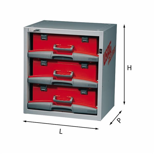 USAG 5000 B3  Composizione con valigette asportabili LxPxH mm 495x375x542 Peso kg 24            