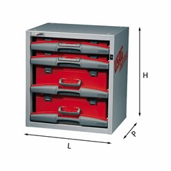 USAG 5000 B4  Composizione con valigette asportabili LxPxH mm 495x375x542 Peso kg 29            