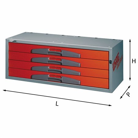 USAG 5000 CL4N  Composizione con cassetti lunghi LxPxH mm 990x375x382 Peso kg 32,5            