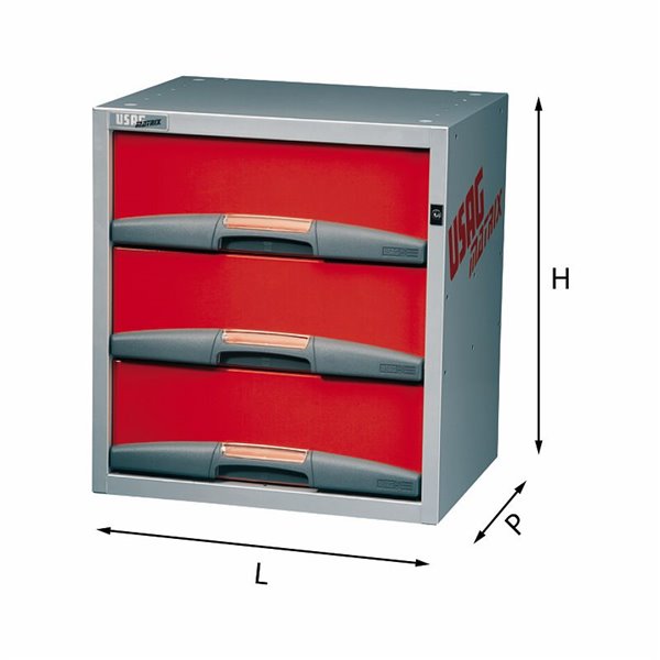 USAG 5000 D3  Composizione con cassetti LxPxH mm 495x375x542 Peso kg 19            