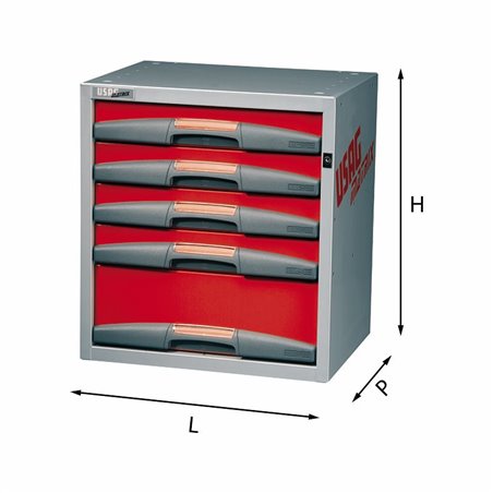 USAG 5000 D5  Composizione con cassetti LxPxH mm 495x375x542 Peso kg 23            