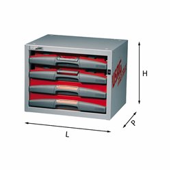 USAG 5000 E1  Composizione con valigette e cassetti LxPxH mm 495x375x382 Peso kg 21,5            