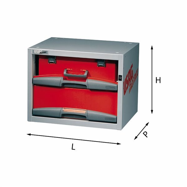 USAG 5000 E5  Composizione con valigette e cassetti LxPxH mm 495x375x382 Peso kg 16,3            