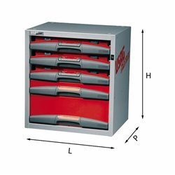 USAG 5000 F3  Composizione con valigette e cassetti LxPxH mm 495x375x542 Peso kg 28            