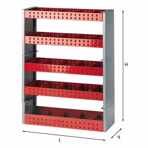 USAG 5006 A5  Assortimento retro schiena LxPxH mm 990x375-275x1306 Peso kg 53            