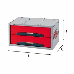 USAG 5000 CE2  Composizione con cassetti medi LxPxH mm 742,5x375x382 Peso kg 22            