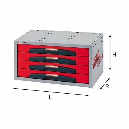 USAG 5000 CE4  Composizione con cassetti medi LxPxH mm 742,5x375x382 Peso kg 27,5            