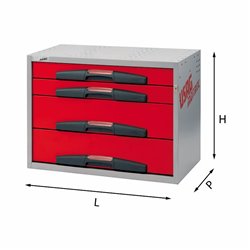 USAG 5000 DE4  Composizione con cassetti medi LxPxH mm 742,5x375x542 Peso kg 30            