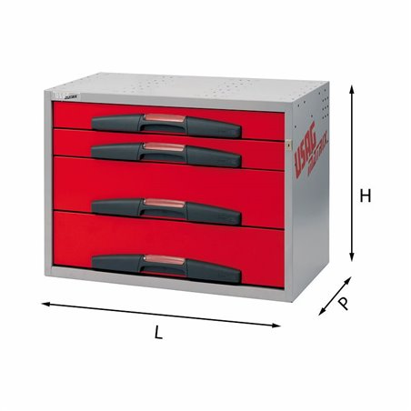 USAG 5000 DE4  Composizione con cassetti medi LxPxH mm 742,5x375x542 Peso kg 30            