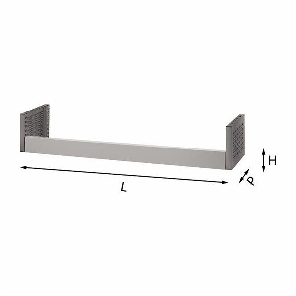 USAG 5003 S  Zoccolo per montanti n° vaschette 5 LxPxH mm 1425x30x90 Peso kg 2,4          