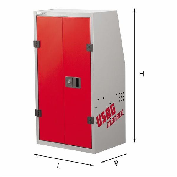 USAG 5002 F1  Armadio spogliatoio LxPxH mm 495x375-275x924 Peso kg 11,7            