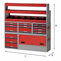 USAG 5006 E1  Assortimento lato destro LxPxH mm 1485x375x1528 Peso kg 121,4            