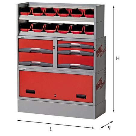 USAG 5006 E4  Assortimento lato destro LxPxH mm 990X375X1306 Peso kg 59            