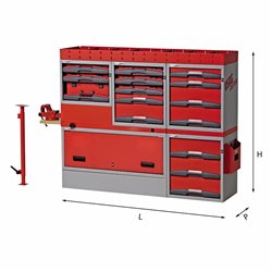 USAG 5006 E5  Assortimento lato sinistro LxPxH mm 1485x375x1214 Peso kg 143            