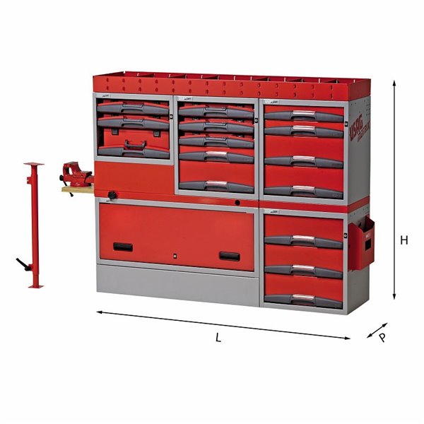 USAG 5006 E5  Assortimento lato sinistro LxPxH mm 1485x375x1214 Peso kg 143            