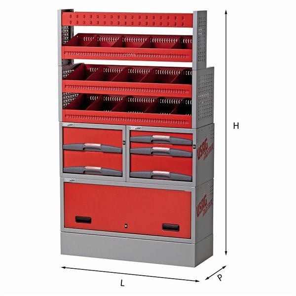 USAG 5006 E7  Assortimento lato destro LxPxH mm 990x375x1688 Peso kg 80            