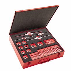 USAG 618 MF1  Assortimento in cassetta di lamiera con maschi e filiere (40 pz) LxPxH mm 425x83x395 Peso kg 4,7            