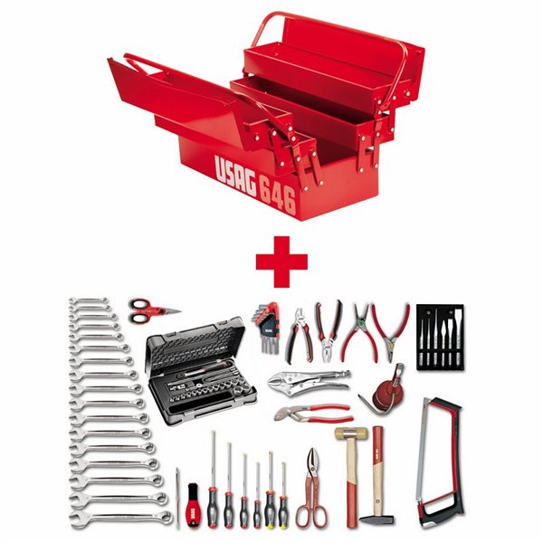 USAG 646/5A  Cassetta 646/5V con assortimento base 496 A2 (74 pz) Peso kg 20,6              