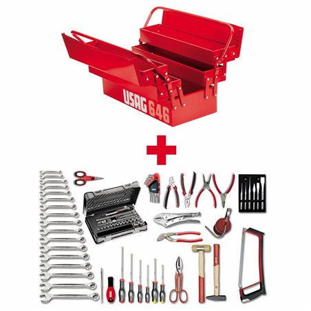 USAG 646/5A  Cassetta 646/5V con assortimento base 496 A2 (74 pz) Peso kg 20,6              