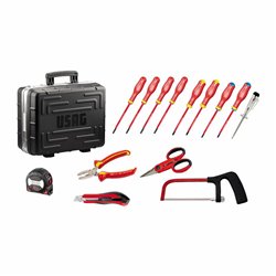USAG 001 RH14  Valigia con assortimento per elettrotecnica (14 pz) LxPxH mm 465x352x215 Peso kg 8            