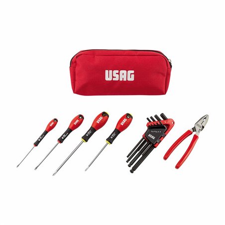 USAG 007 SB 150 CX  Astuccio portautensili con giraviti e pinza universale (14 pz) LxPxH mm 260x50x110              