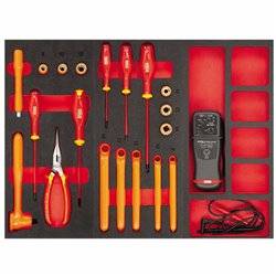 USAG 495 098HYB  Assortimento per MESSA IN SICUREZZA e MANUTENZIONE CELLE BATTERIE (20 pz) - 1 cassetto                