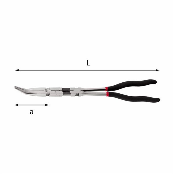 USAG 115 CLP  Pinza doppio snodo a becchi mezzotondi piegati a 45° L mm 340 a mm 65            