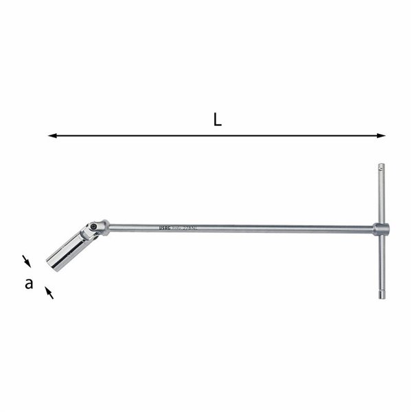 USAG 278 NL  Chiavi a T snodate per candele lunghe Bocca esagonale mm 16 a mm 22 L mm 517          