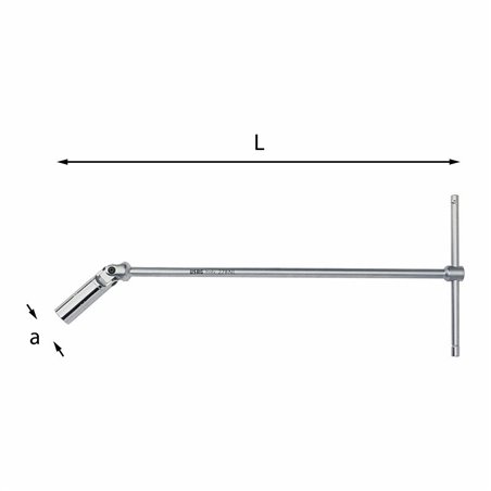 USAG 278 NL  Chiavi a T snodate per candele lunghe Bocca esagonale mm 16 a mm 22 L mm 517          