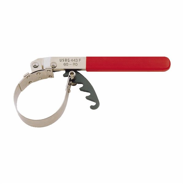 USAG 443 F  Chiave a fascia metallica per filtri olio Capacità Ø mm 80÷110 L max mm 235            
