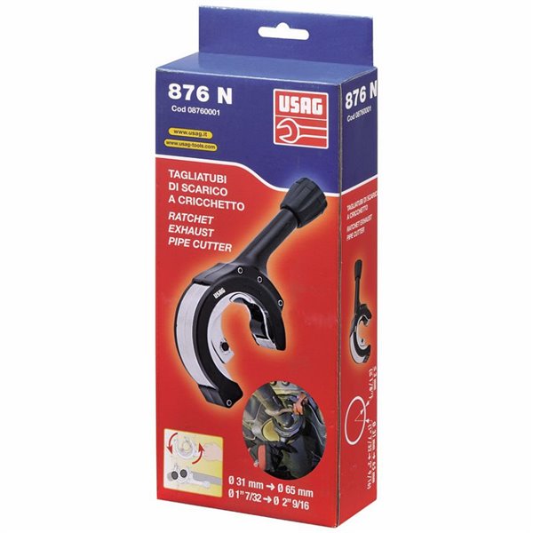USAG 876 N  Tagliatubi a cricchetto per tubi di scarico Capacità Ø mm 31÷65 L mm 260            