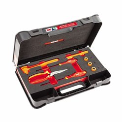 USAG 098 3/8 HYB8  Assortimento in cassetta di ABS per MESSA IN SICUREZZA AUTO IBRIDE ED ELETTRICHE (8 pz) LxPxH mm 435x270x70  