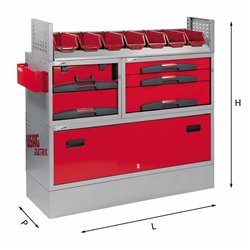 USAG 5006 EF2  Assortimento lato sinistro LxPxH mm 1238x375x1146 Peso kg 96            