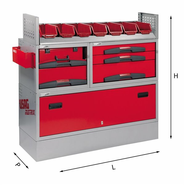 USAG 5006 EF2  Assortimento lato sinistro LxPxH mm 1238x375x1146 Peso kg 96            